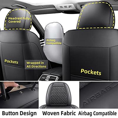 Pack of 2 car headrest cushions, car seat cushions, leather, black