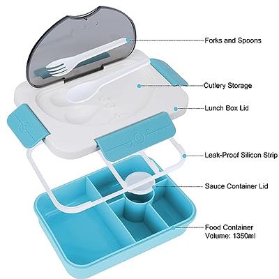 MaMix Bento Lunch Boxes for Adults Kids, Bento Box Adult Lunch Box, 5  Compartment Lunch Box Containers for Adults, Meal Prep Containers  Accessories Reusable & Leakproof (Blue) - Yahoo Shopping