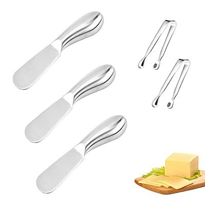 YIFARUBE 5 Pieces Cheese Spreader Knife Set, Mini Serving Tongs, Stainless  Steel Multipurpose Butter Spreader Knives - Yahoo Shopping