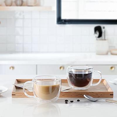 Double Wall Glass Double Espresso Mug Clear Insulated Coffee Mugs