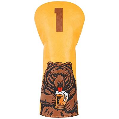 1 PCS Golf Wood Head Covers Driver Cover Hybrid Head Covers Embroidery  Birdie Bird Design Golf Club Headcovers Leather Hand-Made Wood Head Cover  for All Golf Wood Clubs White USA Flag Driver