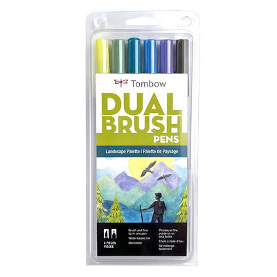 6pk Dual Brush Pen Art Markers Pastel Palette - Tombow