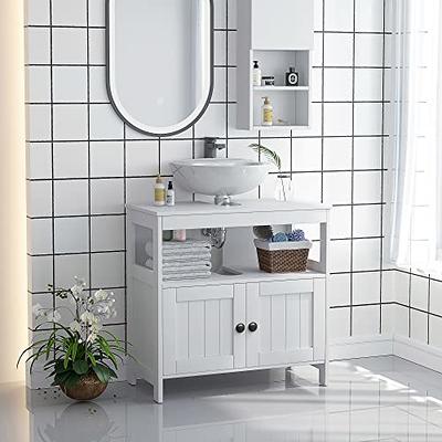Pedestal Sink Storage Cabinet, Bathroom Under Sink Cabinet with 2 Door