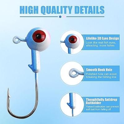 15/30pcs Fishing Jig Head Hook With 3D Glow-in-the-dark Eyes, For  Freshwater Saltwater Fishing