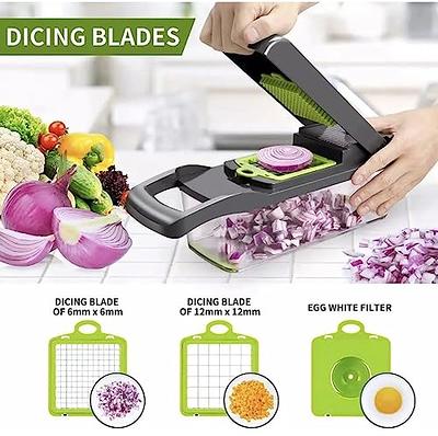  MAIPOR Vegetable Chopper Pro, Multifunctional 13 in 1 Food  Chopper, Kitchen Vegetable Slicer Dicer Cutter With 8 Blades for Onion  Carrot and Garlic With Container (Blue) : Home & Kitchen