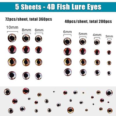  500pcs Fishing Lure Eyes 3mm 4mm 5mm Fishing Lure 3D