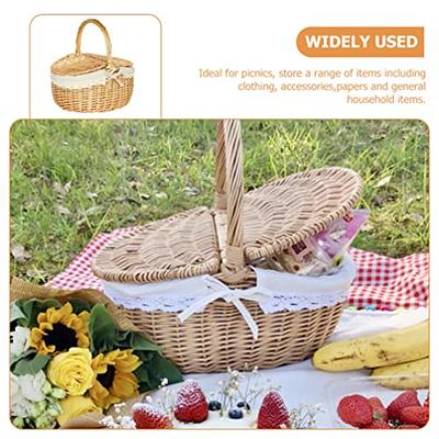 Wicker Basket Gift Baskets Empty Oval Willow Woven Picnic Basket with  Handle Wedding Basket Small