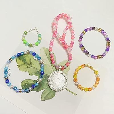 Candy Color Beaded Bracelet Kit Smooth Round Beads - Temu