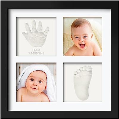 KeaBabies Duo Baby Hand and Footprint Kit, Baby Handprint Kit, Newborn Photo Frame, Baby Keepsake for New Mom - Alpine White