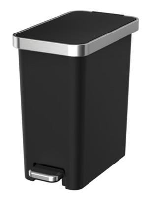 Hefty Touch Lid 13.3-Gallon Trash Can, Black Strong And Durable