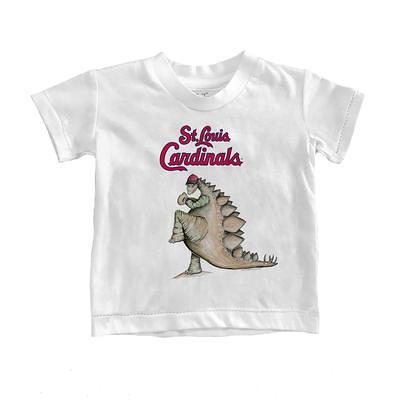 St. Louis Cardinals Tiny Turnip Girls Toddler Baseball Bow Fringe T-Shirt -  White