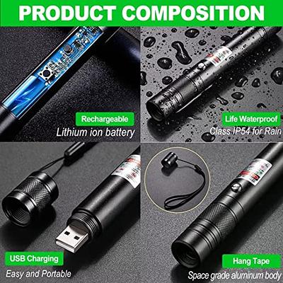 Red Laser Pointer High Power Rechargeable Lazer Pointer, Laser Pen with Long Range Adjustable Focus with Star Cap, Laser Pointer Pen Suitable for