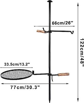 Fire Pit Grill,Portable Camping Grill，Campfire Grill，360 Degree Rotation  and Height Adjustable，Barbecue with Water Bottle Support Frame for Griddle  Plate BBQ，with Fire Clamp - Yahoo Shopping