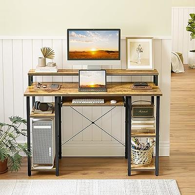 47 Computer Desk Writing Study Table with Keyboard Tray and Monitor Stand