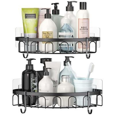 Shower Caddy Shelf Organizer Rack(2Pack), Self Adhesive Black Bathroom  Shelves Basket - Yahoo Shopping