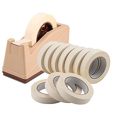 Tape Dispenser, Masking Tape Dispenser, Desktop Tape Dispenser Adhesive  Roll Holder - with 1 Rolls Tape(2 in 1,Fits 1 and 3 Core,8.2x3.9x3 inch)  Heavy Duty PremiumPerfect for Office, Home (Red)