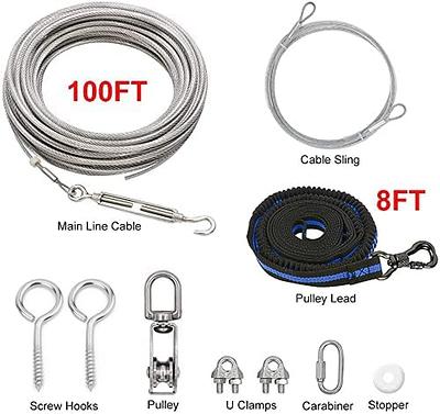 jenico Dog Tie Out Cable, 10/15/20/30/40/50/70/100/150FT Dog Runner