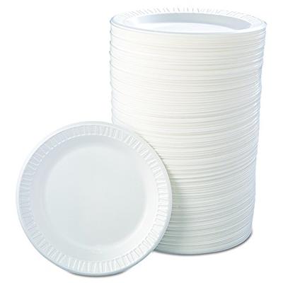 Dart Concorde 9PWCR 9 White Non-Laminated Round Foam Plate - 125/Pack