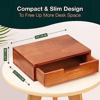 Single Drawer Desktop Storage Organizer in a Modern Wood Design