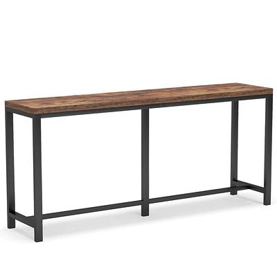 TRIBESIGNS WAY TO ORIGIN Benjamin Brown 70.9 in. Long Console Sofa Table, 2  Tier Narrow Industrial Behind Couch Bar Table Storage Shelves  HD-XK00148-WZZ - The Home Depot