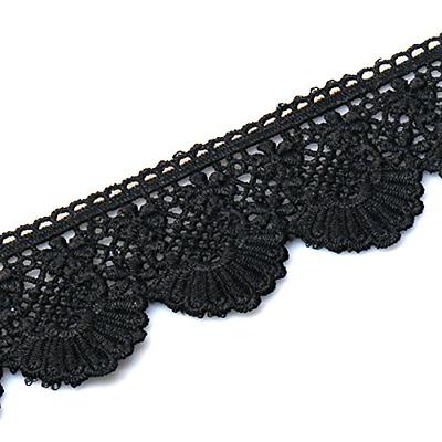 IDONGCAI Black Wide Elastic Lace Trim for Sewing Lace Ribbon Lace