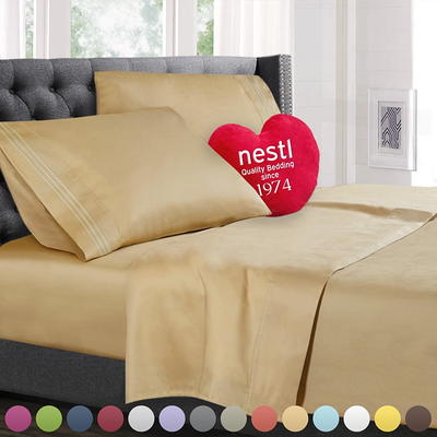 Nestl Bedding 6 Piece Extra Deep Pocket Bed Sheet Set, Queen - Rust Siena