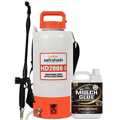 PetraTools Max Mulch Glue 32oz and 2 Gallon Battery Powered