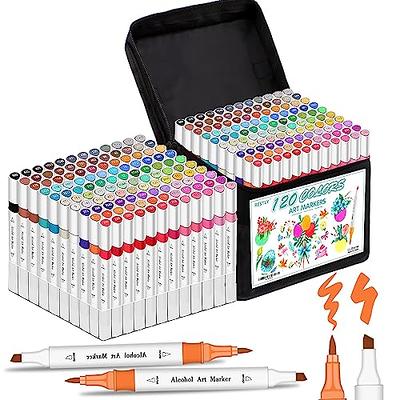 RESTLY Premium Quality 120 Alcohol Markers Brush Tip for Drawing