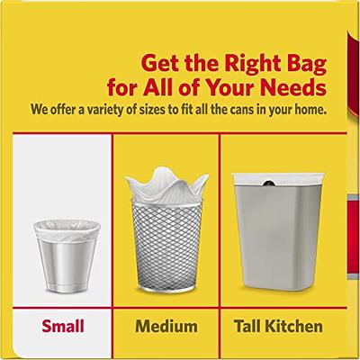 4 Gallon Trash Bags - 100 Small Mini Garbage Bags | 17 x 18 Clear Waste Basket Trash Bags | Bulk Plastic Bathroom Trash Can Liners