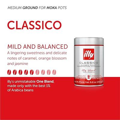 illy Ground Coffee Moka Classico Medium Roast, 8.8 Oz 