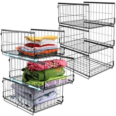 CTSNSLH 4 Pack Folding Closet Organizers Storage Box Plastic Closet  Organizer,Stackable Plastic Storage Basket,Drawer Organizers for  Clothing(Green) - Yahoo Shopping