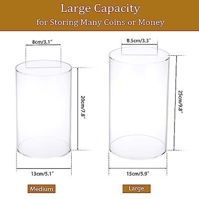 Clear Acrylic Piggy Bank for Adults Kids Unopenable Savings Coin Money Jar  Box M
