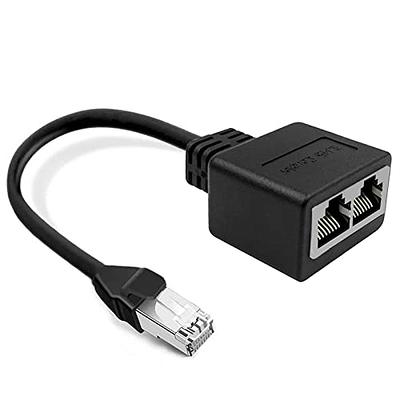 Gigabit Ethernet Splitter Cable Network Adapter 1 Female to 2 Female,  Suitable Super Cat5, Cat5e, Cat6, Cat7 Connector LAN Ethernet Cables  Internet Adapter, [2 Devices Simultaneous Networking] 