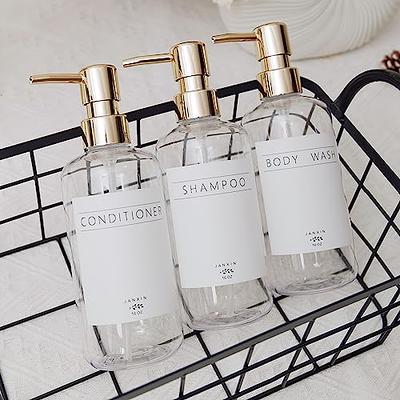 Clear Shampoo Conditioner Bodywash Dispenser Bottles for Shower Wall Empty  Shampoo Bottles with Pumps Drill Free Shower Bottles - AliExpress