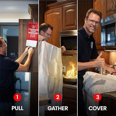 Safewayfire Emergency Fire Blanket, Fire Safety Blanket for Kitchen,  Fiberglass Fire Blankets, Fireproof Blankets for Home, School, Fireplace,  Grill