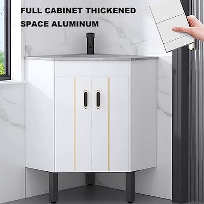 Wall Mounted Corner Bathroom Vanity Sink Combo for Small Space