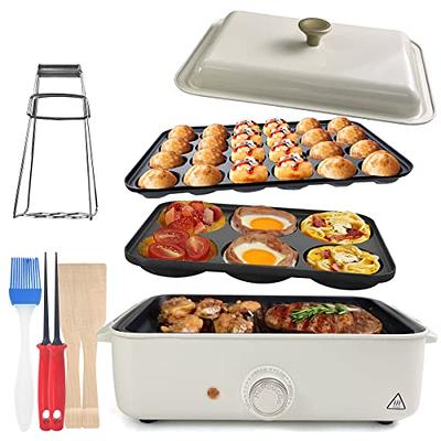 6 Hole Electric Mini Pancake Pan, Non Stick Egg Frying Pan, Nonstick Baking  Maker, Multifunctional Breakfast, Cake Pop, Pancake Maker Hamburger