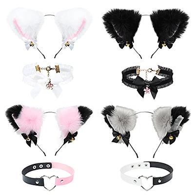 Cat Ears Headband Cute Anime Plush Furry Ear for Halloween Cosplay Party  Soft