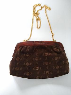 Vintage Retro Italian Brown Suede/Faux Clutch Bag, Purse With Bakelite  Frame & Metal Detachable Chain Strap - Yahoo Shopping