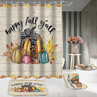  4 Pieces Bathroom Shower Curtain Set,Thanksgiving