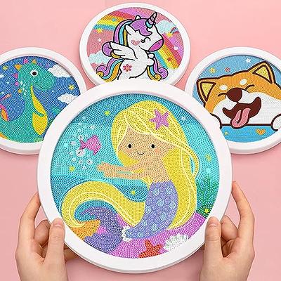 ACSAUMMY 5D Diamond Painting Kits for Kids with Wooden Frame Mermaid Diamond  Art and Crafts for