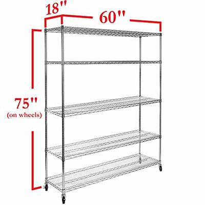 Seville Classics Solid Steel Wire Shelving Storage Unit Adjustable Shelves  Organizer Rack, for Home, Kitchen, Office, Garage, Bedroom, Closet, Black,  5-Tier, 30 W x 14 D (New Model)