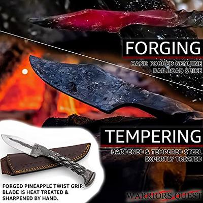 WARRIORS QUEST™ - SideWinder Railroad Spike Knife - Hand Forged & Heat  Treated Carbon Steel Knife with Premium Tooled Leather Sheath - Yahoo  Shopping