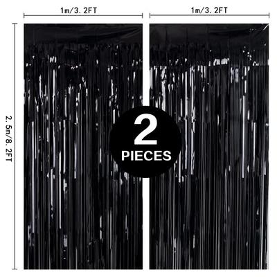 Black Foil Fringe Curtains Party Streamers Door Streamer Black