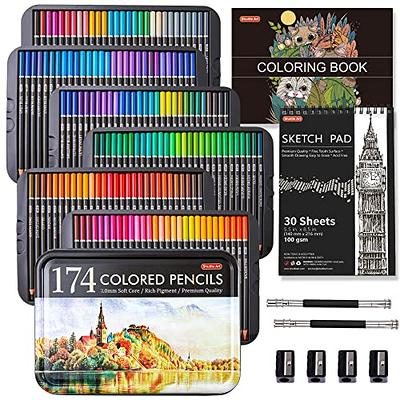 LBW 120 Colored Pencils Oil Pencils bundle of 72 Coloring Pencils with 2  sharpeners for Adult Coloring Books Kids Artists Beginners