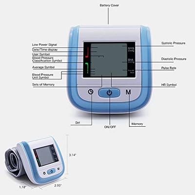 Get Fit Wrist Blood Pressure Monitor for Home Use - Medical Blood Pressure  Machine Reader - Dual Users 2x99 Memory - Sphygmomanometer Adjustable Wrist