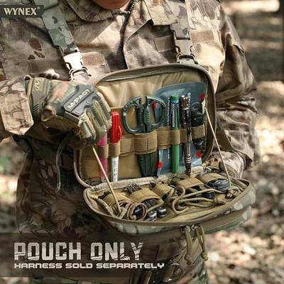 WYNEX Tactical Large Admin Pouch of Double Layer Design, Molle EDC EMT  Utility Pouch with Map