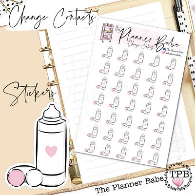 Change Contacts Stickers, Printed Planner Stickers For Pmmm Gm