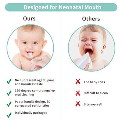 Baby Toothbrush, Infant Toothbrush Clean Baby Gums Disposable Tongue  Cleaner Gauze Toothbrush Infant Oral Cleaning Stick Dental Care for 0-36  Month