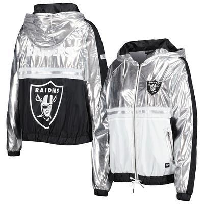 Las Vegas Raiders Antigua Women's Victory Raglan Sleeve Pullover Hoodie -  Heather Gray/Black